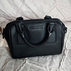Steve Madden Black Pebbled Leather Mini Satchel